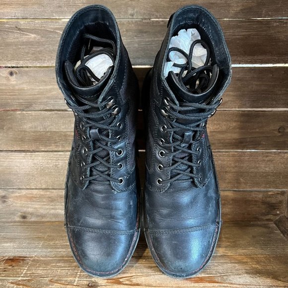 Mens Chrome BLCKCHRM Debuts Black‎ Leather Combat Bike Messenger Boots Size 11 M - Picture 3 of 6